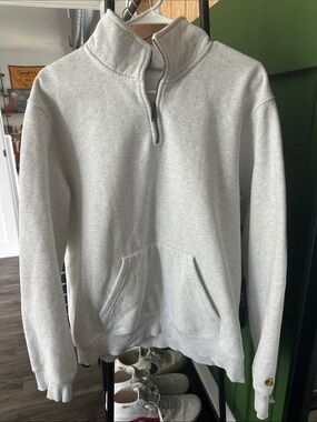 Carhartt Work In Progress WIP x J. Crew Quarter-Zip Pullover Ash Gray